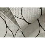 Kab. Fonott sizal flat szőnyeg 49379960 Cseppek krém / fekete 200x290 cm