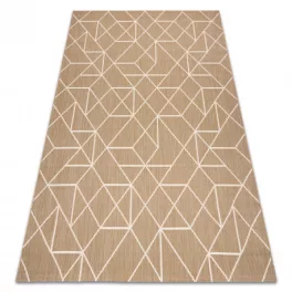   Kab. Szőnyeg FLAT 48959265 Geometrikus natúr bézs színű fonal 120x170 cm