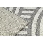 Kab. Fonott sizal flat szőnyeg 49376637 Körök csíkok szürke / krém 160x230 cm