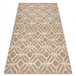   Kab. Szőnyeg FLAT 48957265 Geometrikus rombusz natúr bézs színű fonal 160x230 cm