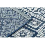 Kab. Fonott sizal color szőnyeg 19247/699 Négyzetek Rombusz Csempe Kék 140x200 cm