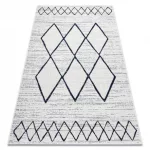 Kab. Fonott sizal color szőnyeg 47272/396 Rombusz Négyzetek Fehér 60x110 cm