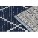 Kab. Fonott sizal color szőnyeg 47268/309 Rombusz Négyzetek Kék 200x290 cm