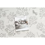 Kab. Fonott sizal flat szőnyeg 48774/367 Levelek Madarak krém szürke 200x290 cm
