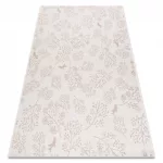 Kab. Fonott sizal flat szőnyeg 48774/526 Levelek Madarak krém rózsaszín 200x290 cm