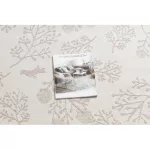 Kab. Fonott sizal flat szőnyeg 48774/526 Levelek Madarak krém rózsaszín 200x290 cm