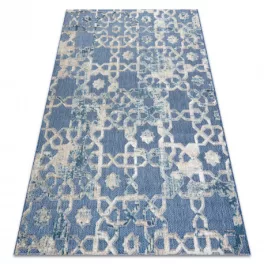   Kab. Szőnyeg SOLE D3881 lapos szövött kék / bézs 80x250 cm