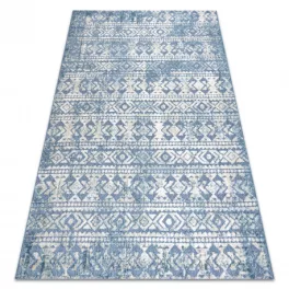   Kab. Szőnyeg SOLE D3732 Aztec gyémánt lapos szövött kék / bézs 120x170 cm