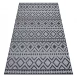 Kab. Szőnyeg SOLE D3852 Boho gyémánt lapos szövött szürke 160x220 cm