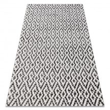   Modern szőnyeg MUNDO E0621 geometriai szabadtéri bézs / fekete 80x150 cm