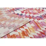 Kab. Modern szőnyeg MUNDO D7591 gyémánt 3D szabadtéri rózsaszín / bézs  80x250 cm