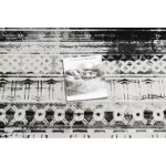 Kab. Modern szőnyeg MUNDO E0592 etnikai szabadtéri bézs / fekete 80x250 cm