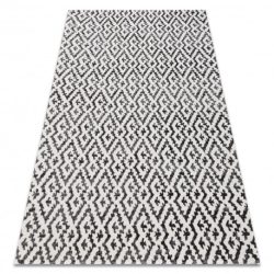 Modern szőnyeg MUNDO E0621 geometriai szabadtéri bézs / fekete 80x250 cm