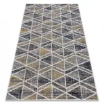 Kab. Modern szőnyeg MUNDO D7891 gyémánt, háromszögek 3D szabadtéri szürke / bézs  120x170 cm