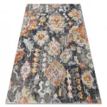 Kab. Modern szőnyeg MUNDO E0671 keleti vintage szabadtéri fekete / sárga 120x170 cm
