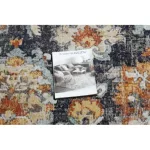 Kab. Modern szőnyeg MUNDO E0671 keleti vintage szabadtéri fekete / sárga 120x170 cm