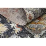 Kab. Modern szőnyeg MUNDO E0671 keleti vintage szabadtéri fekete / sárga 120x170 cm