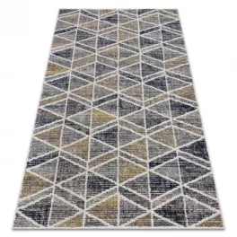   Kab. Modern szőnyeg MUNDO D7891 gyémánt, háromszögek 3D szabadtéri szürke / bézs  140x190 cm