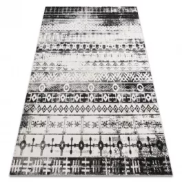   Kab. Modern szőnyeg MUNDO E0592 etnikai szabadtéri bézs / fekete 140x190 cm