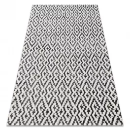  Kab. Modern szőnyeg MUNDO E0621 geometriai szabadtéri bézs / fekete 140x190 cm