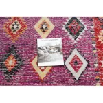 Kab. Modern szőnyeg MUNDO D7701 gyémánt boho szabadtéri rózsaszín / bézs  160x220 cm