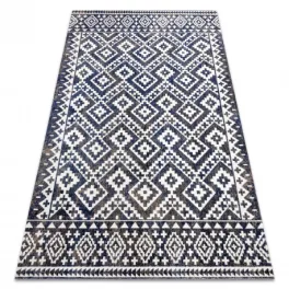   Kab. Modern szőnyeg MUNDO E0561 gyémánt, cikcakk 3D szabadtéri kék / bézs  160x220 cm