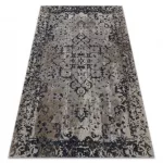 Kab. Modern szőnyeg MUNDO E0681 vintage szabadtéri bézs / fekete 160x220 cm