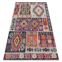   Modern szőnyeg MUNDO D7682 gyémánt etnikai szabadtéri rózsaszín / bézs  180x270 cm