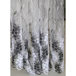   TRD. Kész függöny Brillant 77 fehér Fekete minta 300x160cm