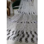 TRD. Kész függöny Brillant 77 fehér Fekete minta 300x160cm