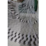 TRD. Kész függöny Brillant 77 fehér Fekete minta 300x160cm