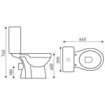 C-CLEAR monoblokkos WC hátsó kifolyással ülőkével