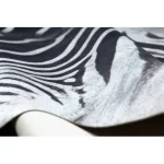 Kab. Szőnyeg mesterséges marhabőr, Zebra G5128-1 fehér fekete bőr 155x195 cm