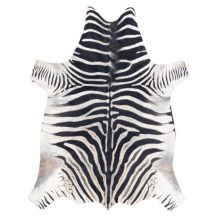   Szőnyeg mesterséges marhabőr, Zebra G5128-1 fehér fekete bőr 180x220 cm