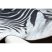 Szőnyeg mesterséges marhabőr, Zebra G5128-1 fehér fekete bőr 180x220 cm