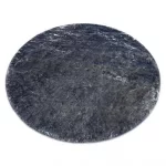Kab. Modern LAPIN kör shaggy, mosószőnyeg, csúszásgátló elefántcsont / fekete kör 100 cm