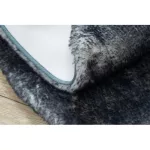 Kab. Modern LAPIN kör shaggy, mosószőnyeg, csúszásgátló elefántcsont / fekete kör 100 cm