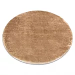 Kab. Modern LAPIN kör shaggy, mosószőnyeg, csúszásgátló elefántcsont / barna kör 100 cm