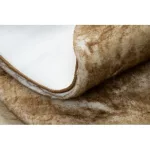 Kab. Modern LAPIN kör shaggy, mosószőnyeg, csúszásgátló elefántcsont / barna kör 100 cm