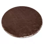 Kab. Modern LAPIN kör shaggy, mosószőnyeg, csúszásgátló elefántcsont / csokoládé kör 100 cm
