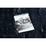 Kab. Modern LAPIN kör shaggy, mosószőnyeg, csúszásgátló elefántcsont / fekete kör  180 cm