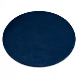   Kab. Modern, mosható szőnyeg POSH kör shaggy, plüss, vastag, csúszásgátló, sötétkék kör 80 cm