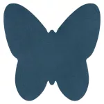 Kab. Modern mosható szőnyeg SHAPE 3150 Pillangó shaggy - kék plüss, csúszásgátló 80x80 cm