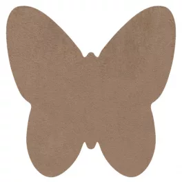   Kab. Modern mosható szőnyeg SHAPE 3150 Pillangó shaggy - bézs plüss, csúszásgátló 80x80 cm