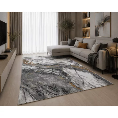Den. Sunpro C4759A világosszürke/gold 60X110Cm modern szőnyeg