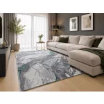 Den. Sunpro C4759A világosszürke/zöld 60X110Cm modern szőnyeg