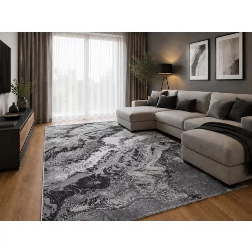 Den. Sunpro C4764B világosszürke/szürke 60X110Cm modern szőnyeg