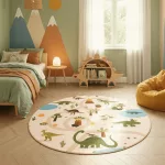 Ay. Coco 1131 bézs kör gyerekszőnyeg 200 x 200 cm