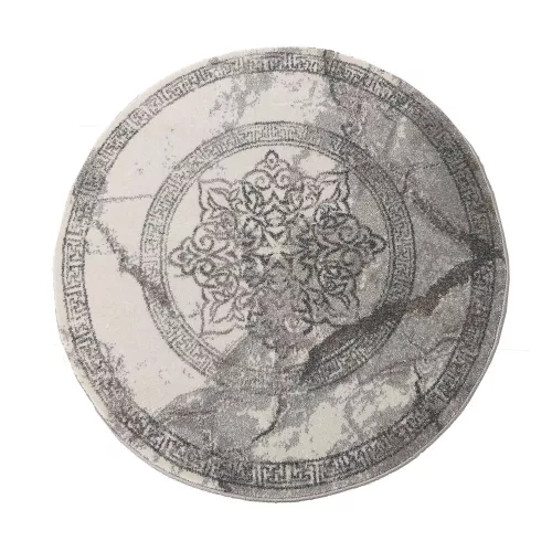 Szőnyeg Modern Dy. VISTA 04 szürke rozetta kör 100 cm