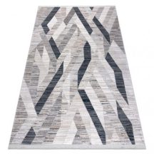   Modern REBEC szőnyeg rojt 51166B Geometriai - két szintű gyapjú sötétkék / krém 80x150 cm